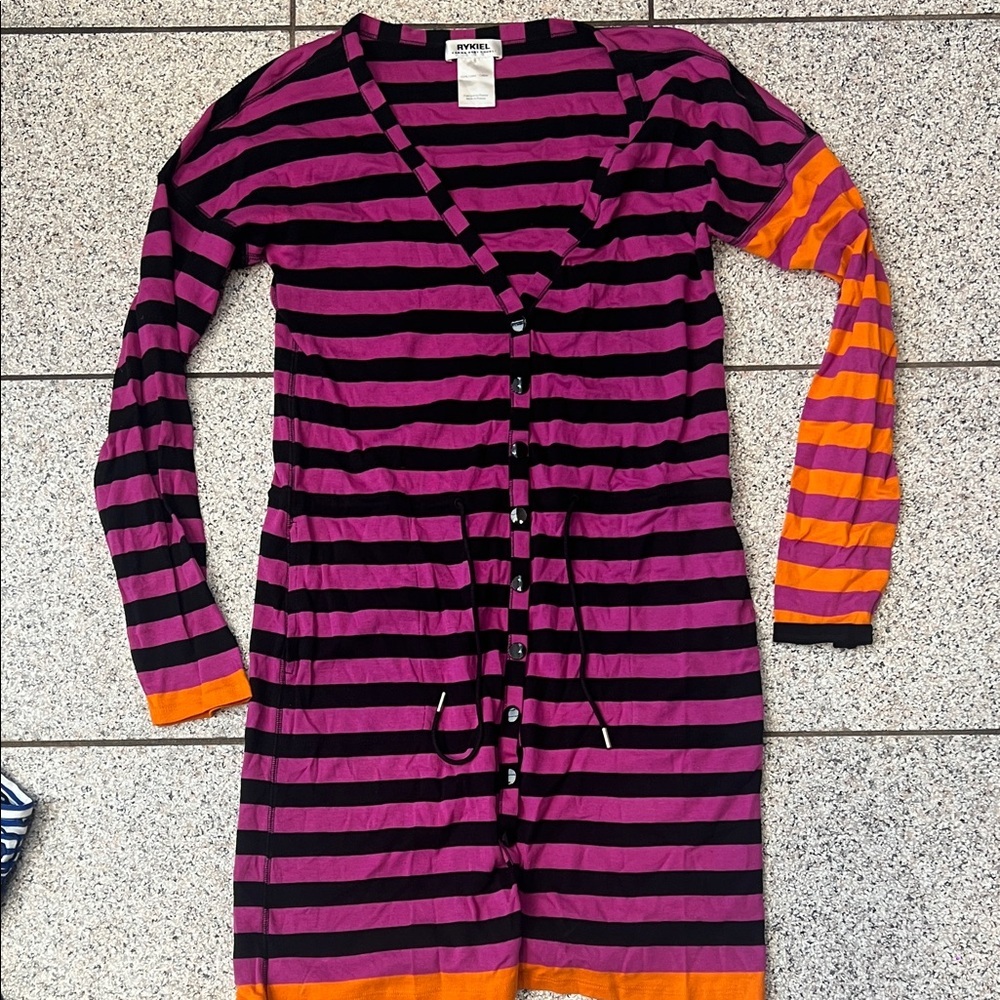 Sonia Rykiel Pink and Orange Striped Dress